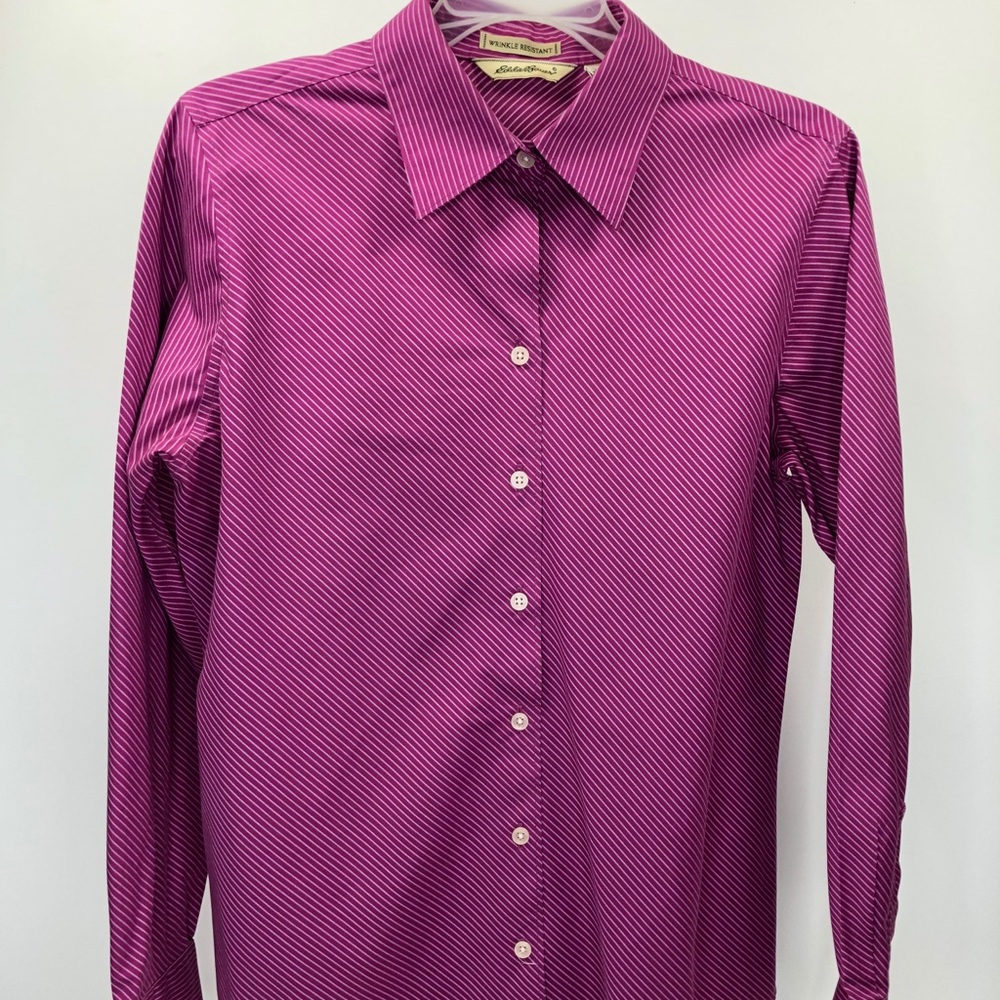 Eddie Bauer Striped Button Down Dress Shirt